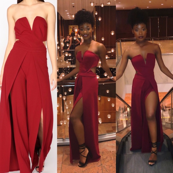 Fashion Nova Dresses & Skirts - Red 2 Slit Jumpsuit